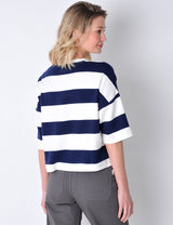 Pease Top in Navy and White