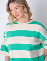 Pease Top in Green and Off White