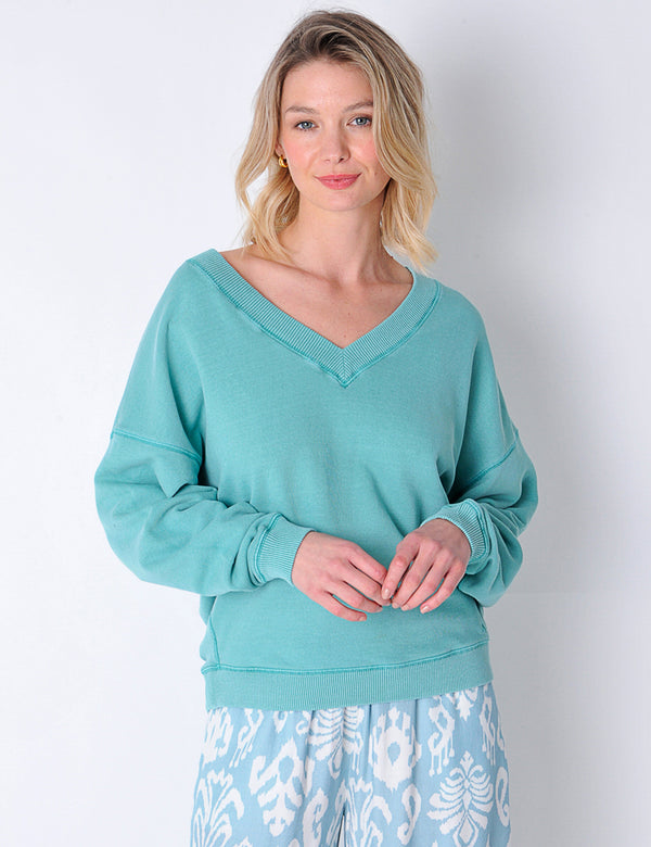 Looe Sweatshirt in Turquoise