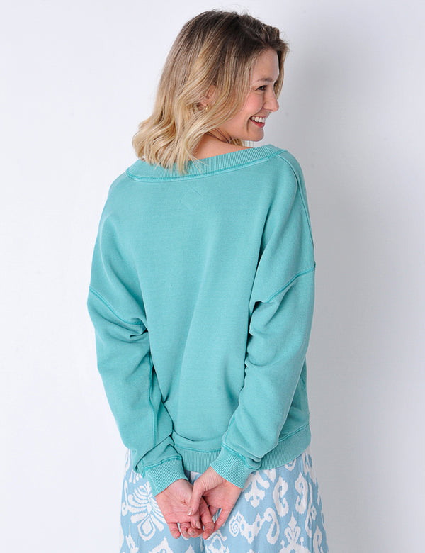 Looe Sweatshirt in Turquoise