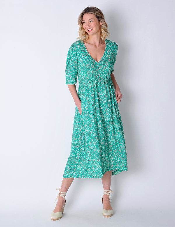 Whimble Dress in Apple Green