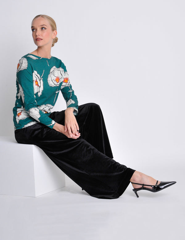 Carey Winter Poppies Emerald Green