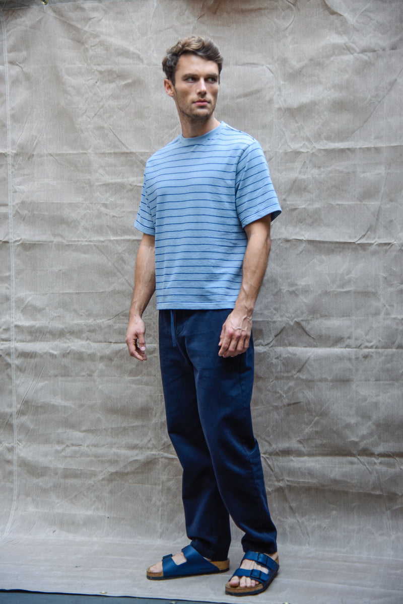 Calum Silver Grey with Dark Blue