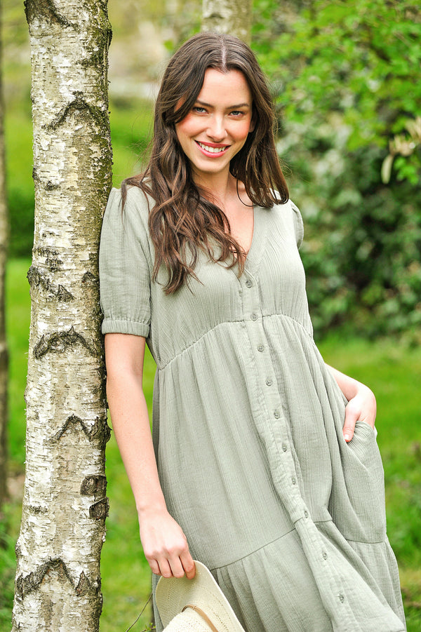Halwill Dress Laurel Green