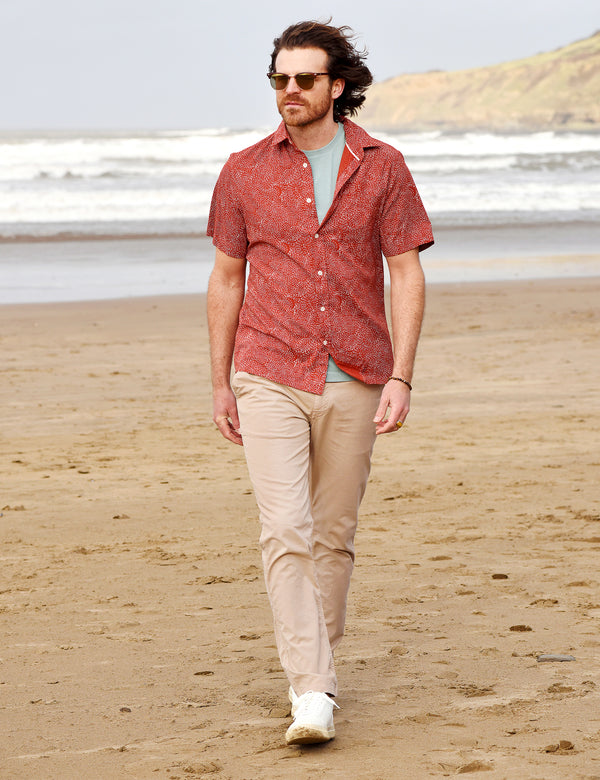 Glen Short Sleeve Shirt Deep Red