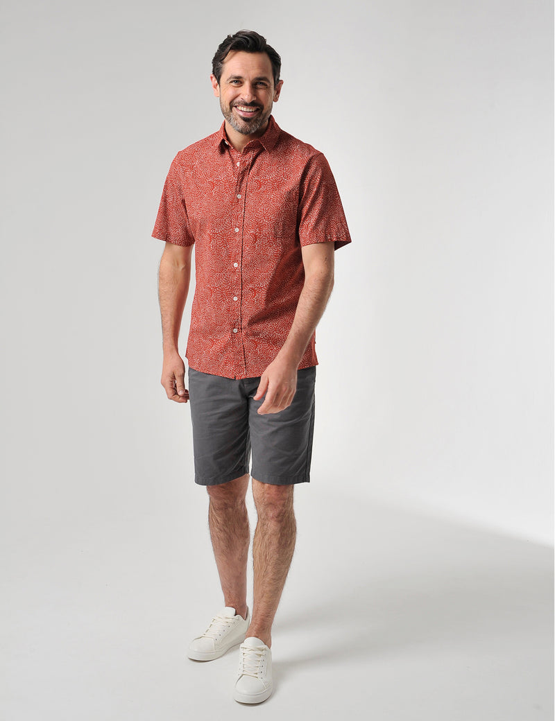 Glen Short Sleeve Shirt Deep Red