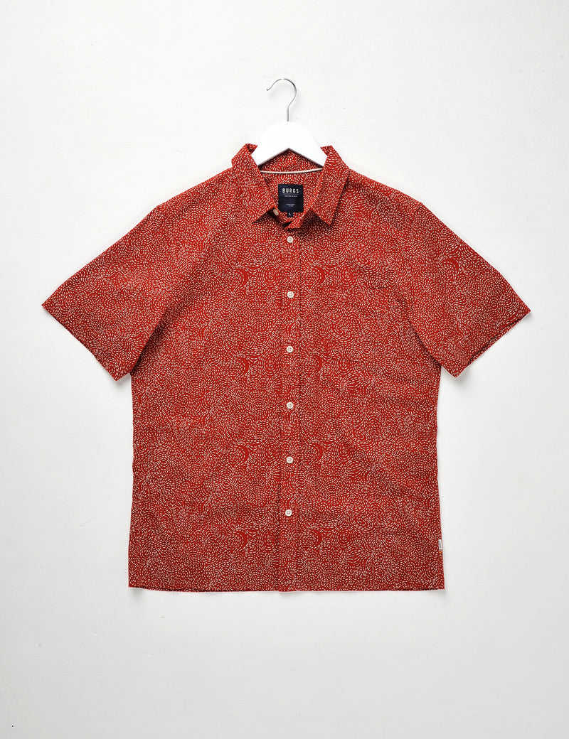 Glen Short Sleeve Shirt Deep Red