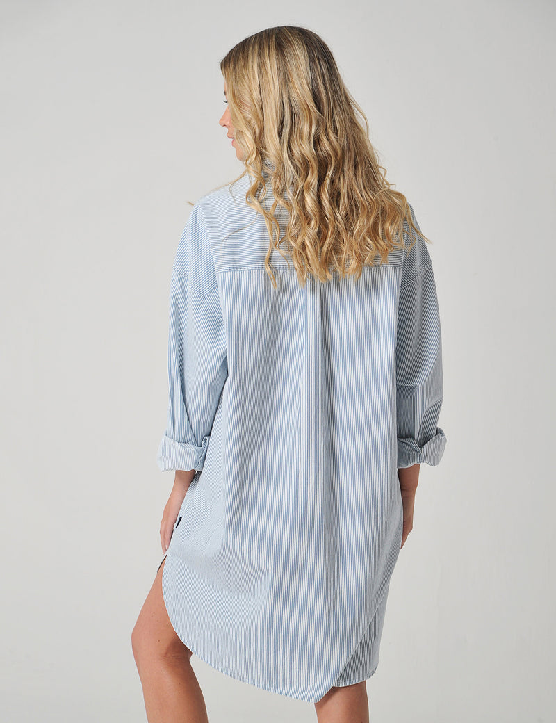 Anderton Dress Indigo Stripe