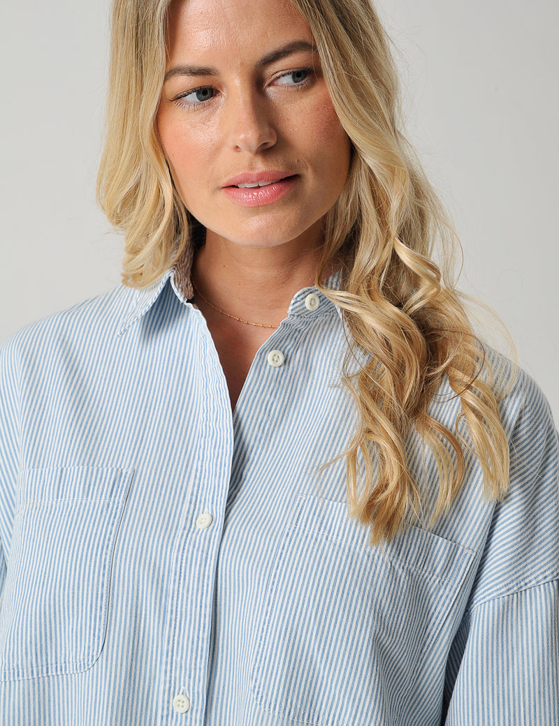 Anderton Dress Indigo Stripe