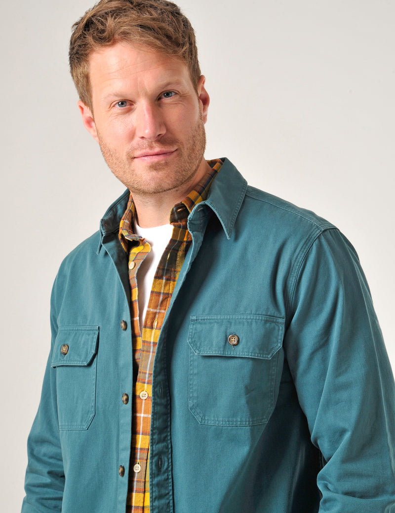 Saltash Overshirt Teal Green