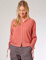 Bow Blouse Brick Red