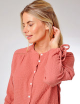 Bow Blouse Brick Red