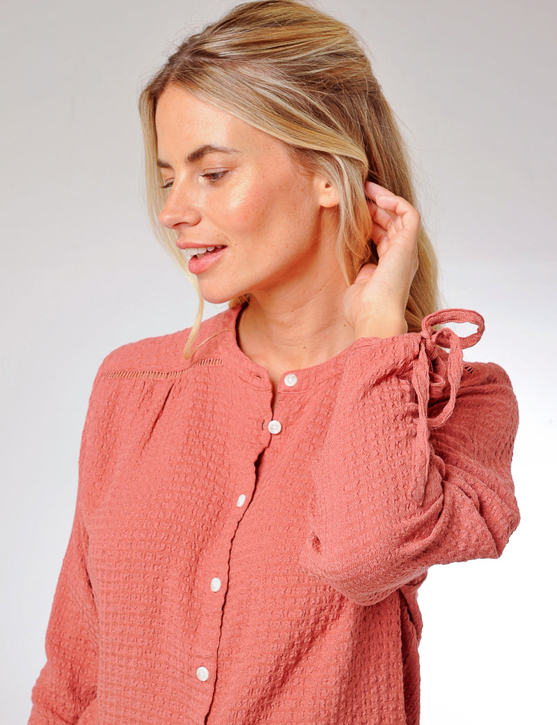 Bow Blouse Brick Red