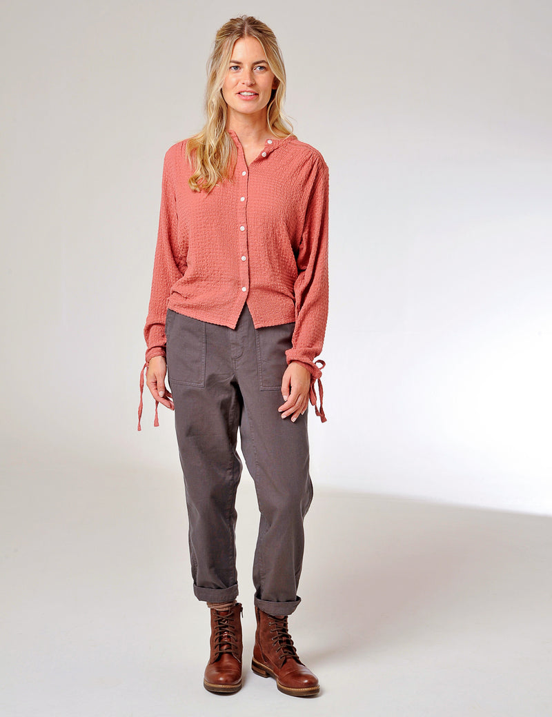 Bow Blouse Brick Red