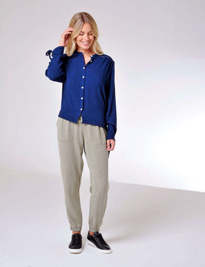 Bow Blouse Midnight Navy
