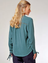 Bow Blouse Teal Green