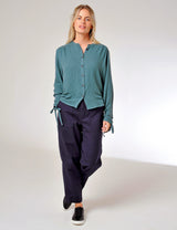 Bow Blouse Teal Green