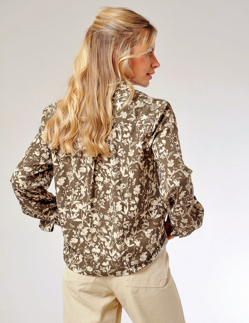 Bray Blouse Deep Olive Green