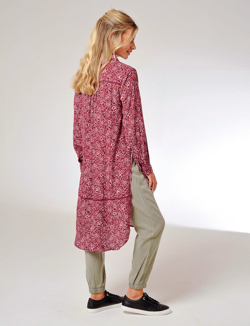 Tawton Longline Shirt Burgundy