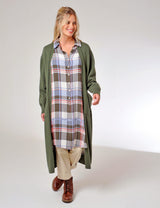 Tawton Longline Shirt Deep Olive Green