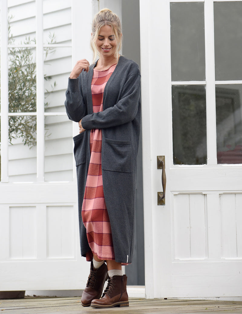 Beaford Cardigan Charcoal Grey