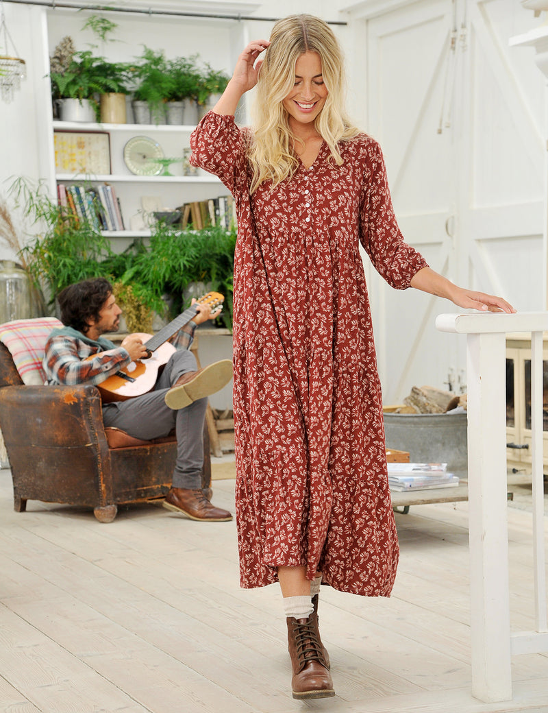 Sandplace Dress Deep Rust